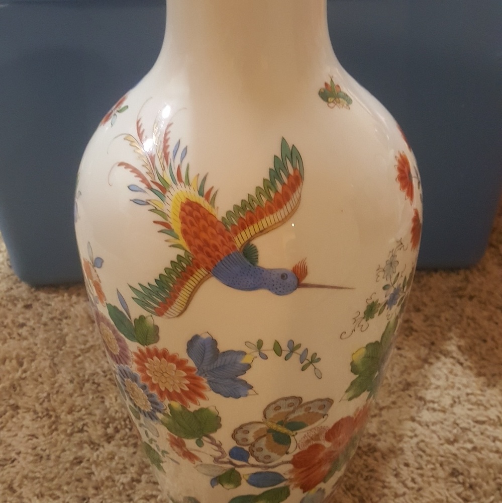 Vintage antique Meissen gold rim vase
